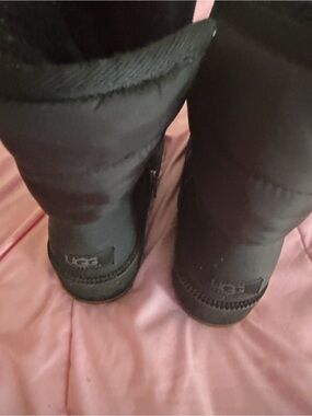 UGG Black Winter Boot with Rugged Tan Sole